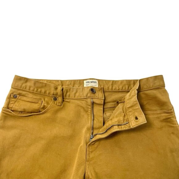 Todd Snyder Stretch 5 Pocket Chino Jeans Slim Fit Caramel Brown Khaki size 34X34 - Picture 2 of 10